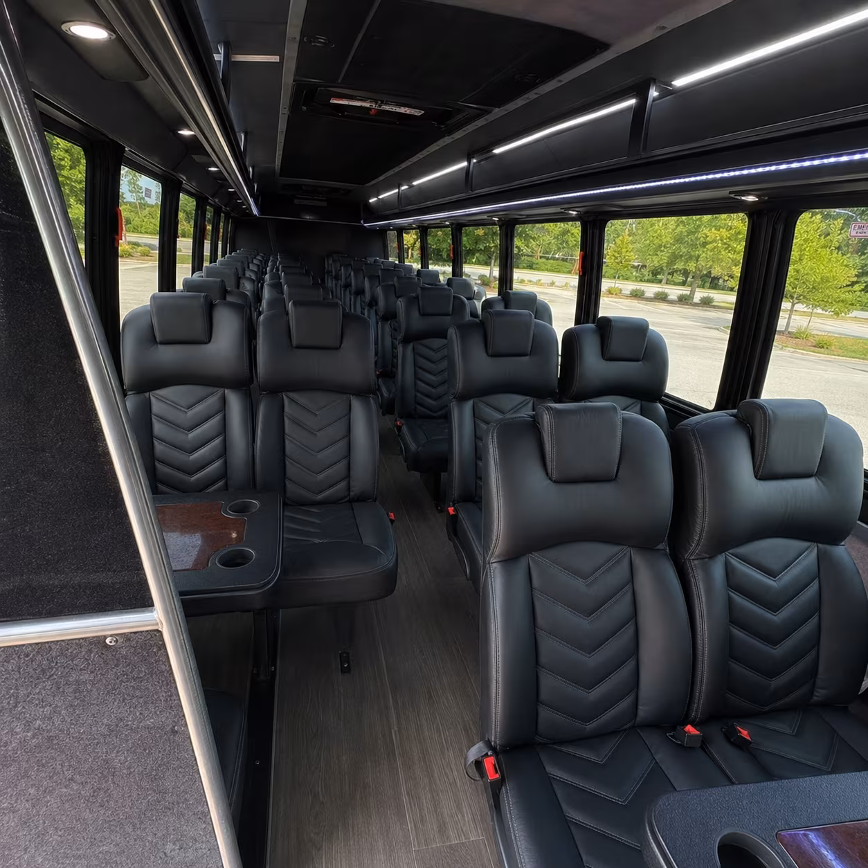 mission 28 passenger minibus interior