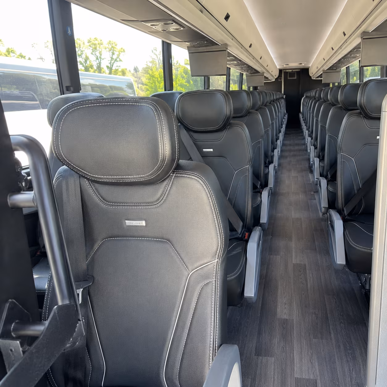 mission 47 passenger charter bus interior