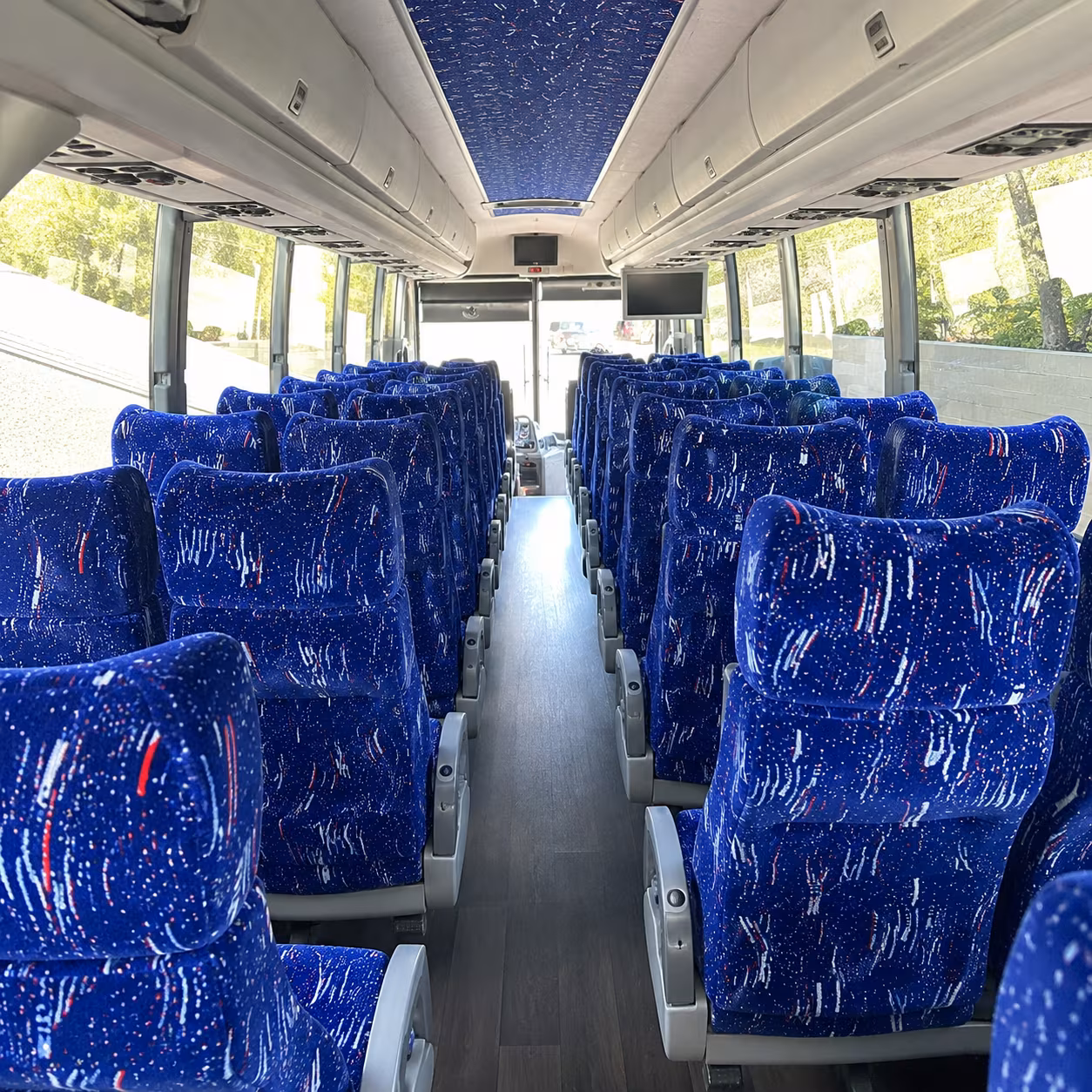 mission 50 passenger charter bus interior