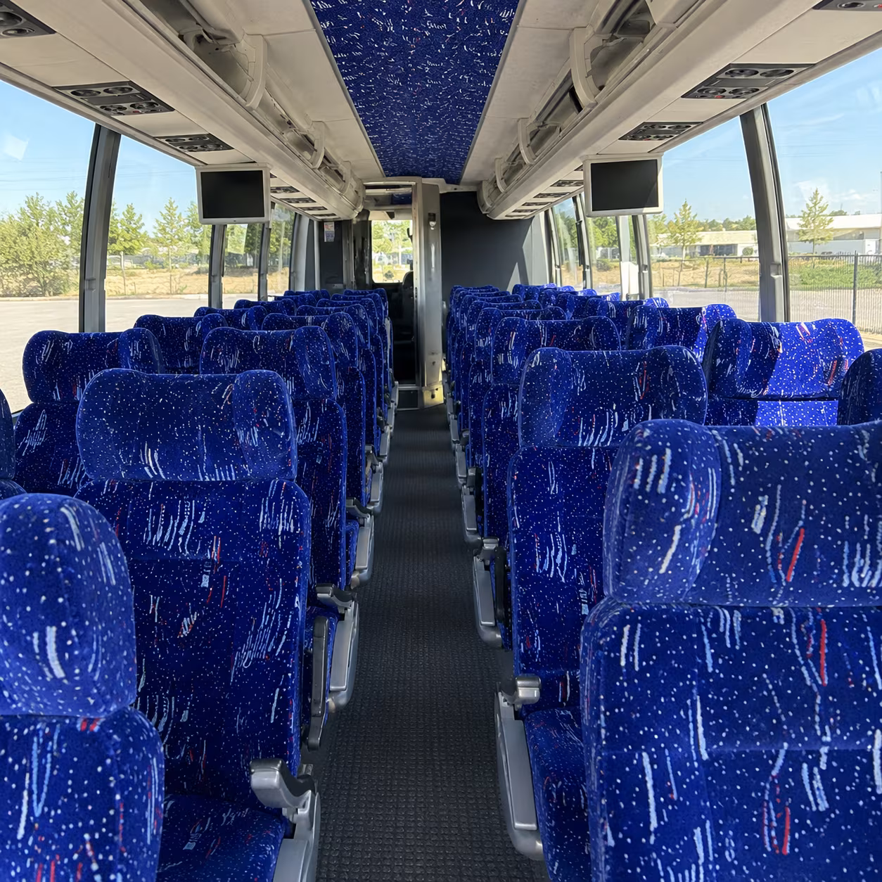 mission 54 passenger charter bus interior