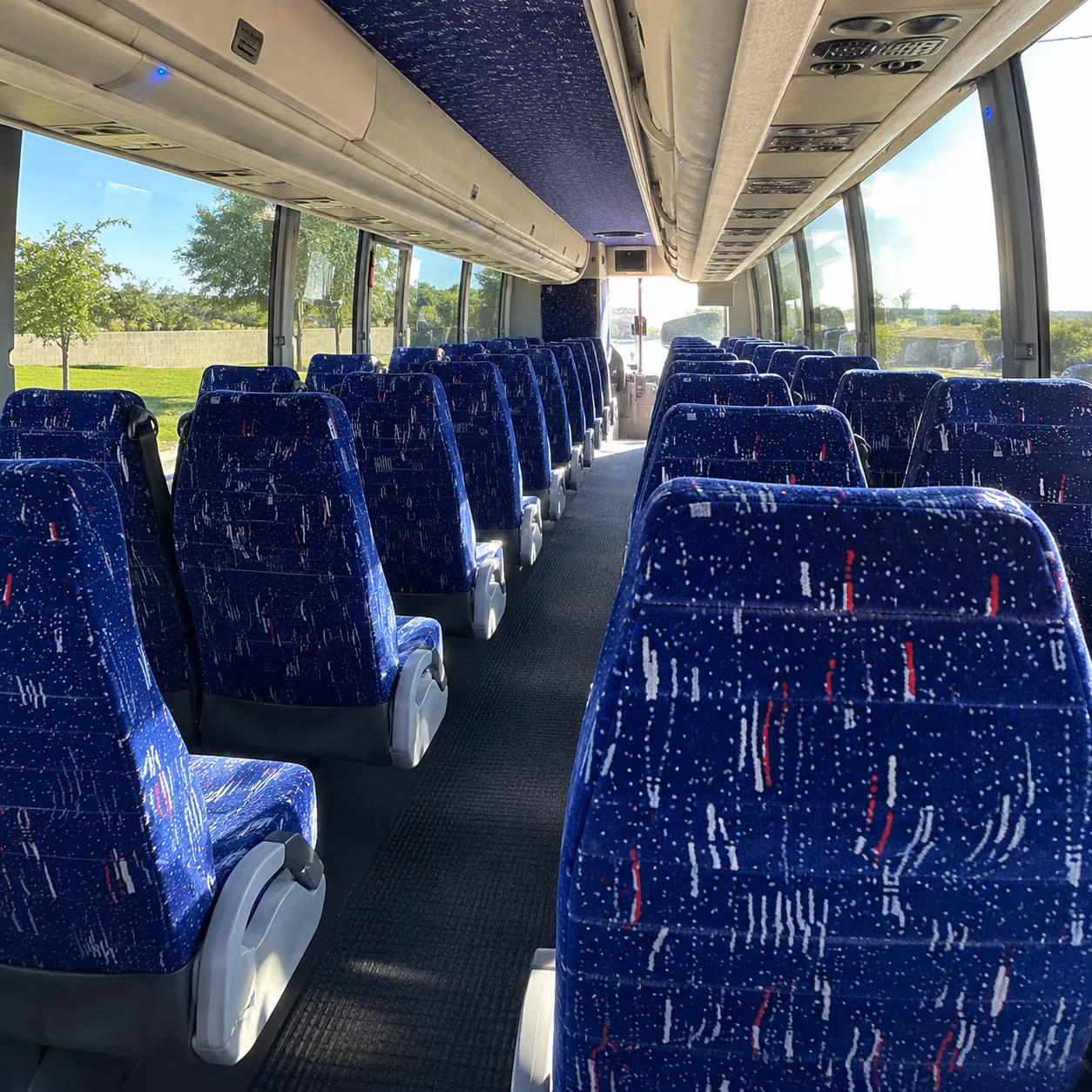 mission charter bus interior